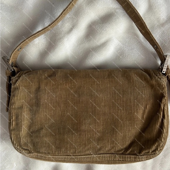 Vintage Fendi Brown Corduroy Baguette Bag - Picture 3 of 16